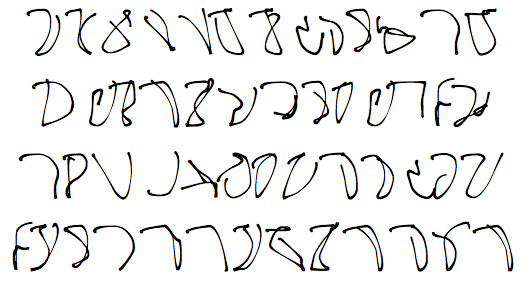 my generated alphabet I called kitsunen