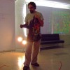 Presenting at Disclocate, with circuit board design in background