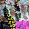Detail of conductive thread embroidery